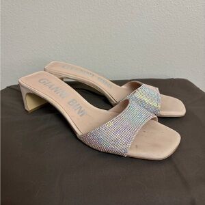 Gianni Bini Women's Cream and Silver Heeled Sandals